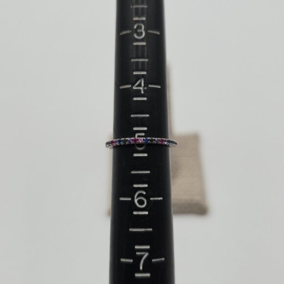 Size 5 Sterling Silver Topaz Spinel Amethyst Gems Ring A3887 - Picture 7 of 9